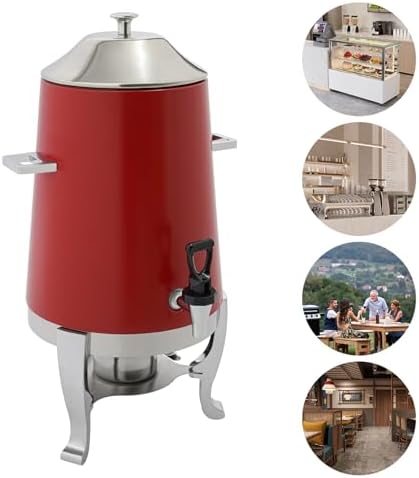 3.43Gallon Stainless Steel Hot Beverage Dispenser,Coffee Chafer Urn with Spigot&Fuel Holder,Cold&Hot Drinks Dispenser for Milk Coffee Tea Juice - Parties Catering Buffet Event (Red) - Image 6
