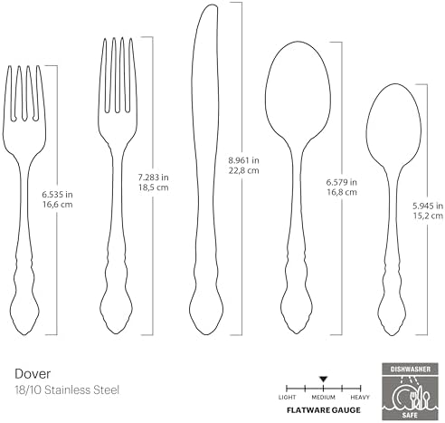 Oneida Dover 45-Piece 18/10 Silverware Set for 8, Flatware - Image 3
