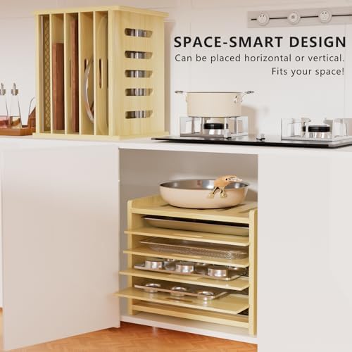 6 Tier Wooden Tray Dividers for Cabinets - Image 6