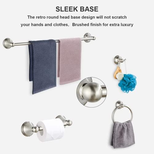 8Pcs Brushed Nickel Bathroom Accessories Set Towel Racks for Bathroom - Image 5