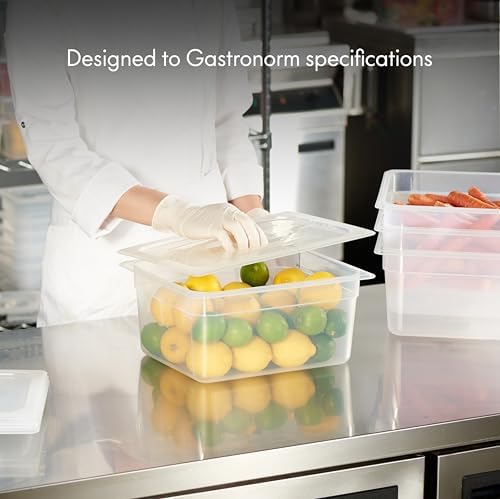 CURTA 4-Pack 1/2 Size 6" Deep Food Pan with Handled Lid – NSF Commercial-Grade Translucent Polypropylene, Stackable Freezer-Safe Storage for Restaurants, Catering & Buffets - Image 3