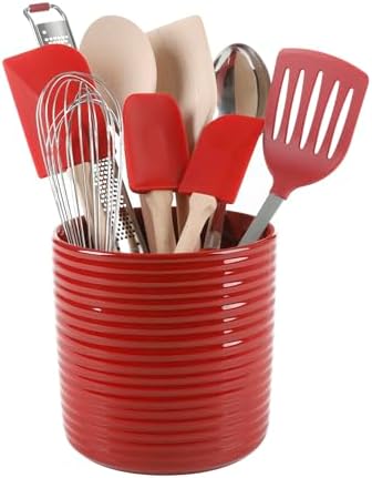 Martha Stewart 10 Piece Tools and Gadget Set W/Ceramic Crock - Red by MarthaStewart