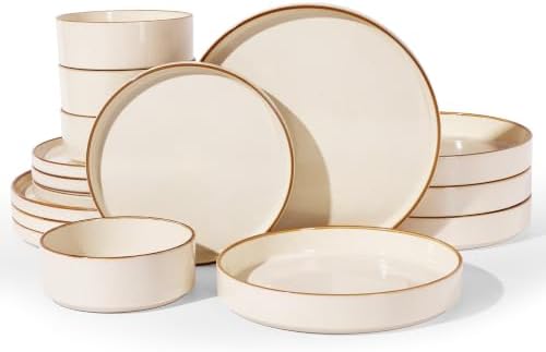 Famiware Nebula 16-Piece Stoneware Dinnerware Set with Pasta Bowls by Famiware