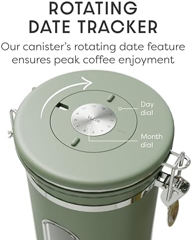 Veken Coffee Canister with Window, Airtight Stainless Steel Container, 22OZ - Image 6