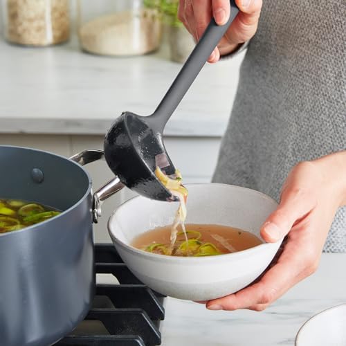GreenPan Silicone 7 Piece Cooking Utensil Set, Ladle, Turners, Spatula, Spoons, Whisk, Flexible Nonstick Kitchen Tools Rigid Steel Core, Heat-Resistant, Anti-Slip Handle BPA-Free Dishwasher Safe, Gray - Image 3