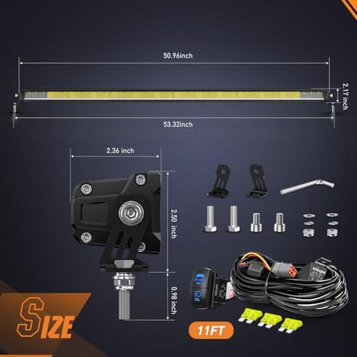 Nilight LED Light Bar with Amber DRL 50.5 Inch 210 W Single Row Light - Image 2