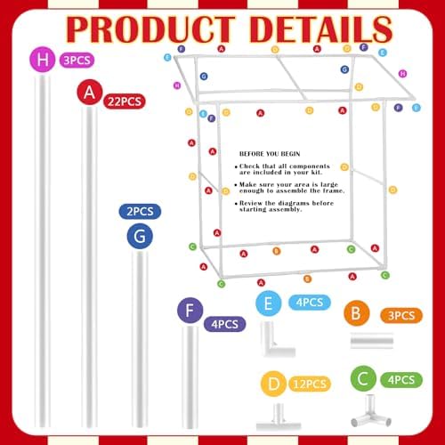 SmoothNovelty Grocery Store Stand Pretend Play Grocery Store Locally Grown Farmers Market Fruit Vegetable Party Decor with Shelf Banner Roof Balloons for Locally Grown Baby Shower Dramatic Play Stand - Image 3