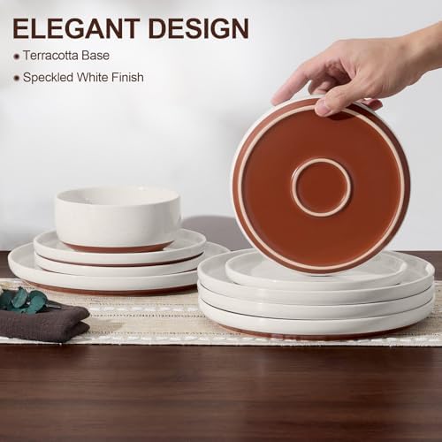 E-far Plates and Bowls Sets, 6 Pcs Stoneware Ceramic Dinnerware Dishes Sets - Image 5