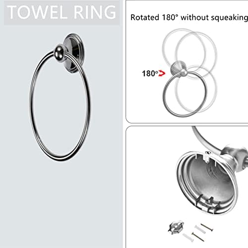 8Pcs Polished Chrome Bathroom Accessories Set Towel Racks for Bathroom - Image 5