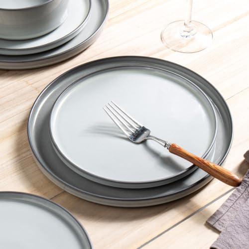 Dinnerware Sets for 4, 12 pcs Reactive Glaze Plates and Bowls Sets, Gary - Image 7