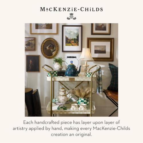MACKENZIE-CHILDS Enamel Canister, Medium, Dark-Green-and-Blue Juniper Check - Image 6