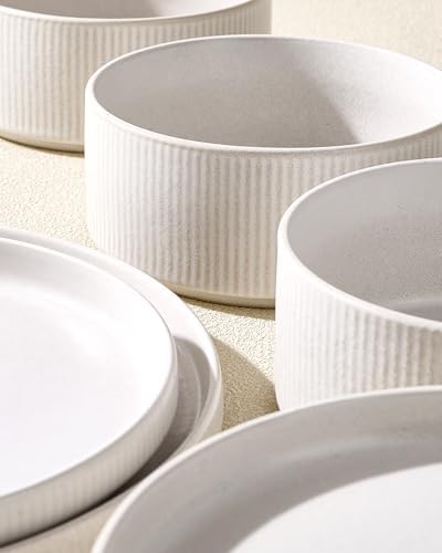 Dinnerware Set for 4, Reactive Glaze Plates and Bowls Sets - Image 4