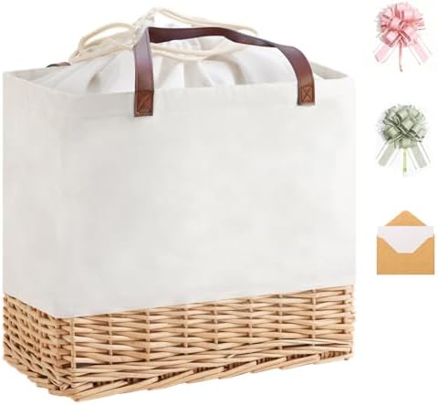 Insulated Picnic Basket 23.7L Collapsible Baskets, White by WeaveNove