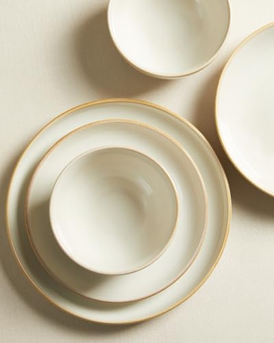 Pokini Ceramic Dinnerware Sets for 6, 24pcs Plates and Bowls Sets Dish Set - Image 3