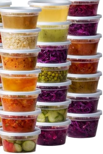 [12oz-240 Set Plastic Deli Containers with Lids - BPA Free Clear Soup Containers with Airtight Lids, Leak Resistant Food Storage for Meal Prep, Stackable/Microwave/Dishwasher/Freezer Safe - Image 2