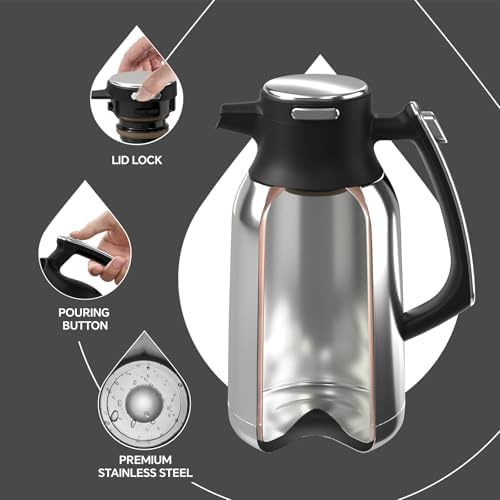 IDEUS Thermal Coffee Carafe 68oz, Beverage Dispenser Black - Image 3