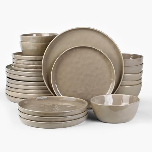 Famiware Mars Stoneware Dinnerware Set for 8, Cinnamon Brown by Famiware
