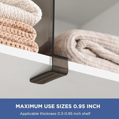 HBlife 6 Pack Grey Shelf Dividers, Vertical Purse Organizer for Closet Perfect for Sweater, Shirts, Handbags in Bedroom and Kitchen, Adjustable Acrylic Bookshelf for Organization - Image 4