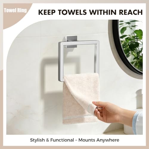 15-Pieces Brushed Nickel Bathroom Accessories Set, 16 Inch Towel Bar Set - Image 4