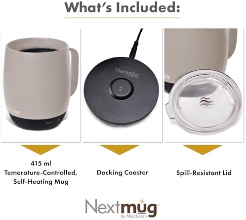 Nextmug - Temperature-Controlled, Self-Heating Coffee Mug (Almond - 14 oz.) - Image 3