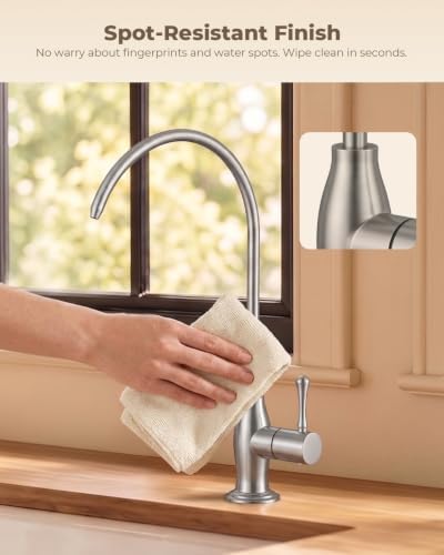 WEWE Drinking Water Faucet with Vintage Design, Non-Air Gap, Brushed Nickel - Image 6