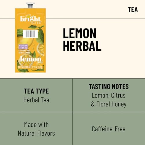 Flavia Bright Tea Co. Lemon Herbal Tea Freshpacks works only with Flavia Brewers (Case of 100) - Image 2