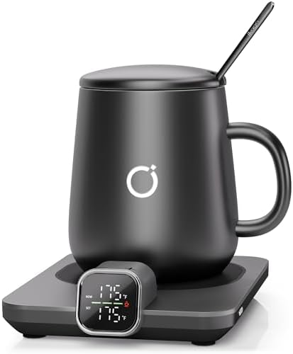Coffee Cup Warmer & iKago Mug Set, 1℉ Precise Temp Control Mug Warmer by ikago