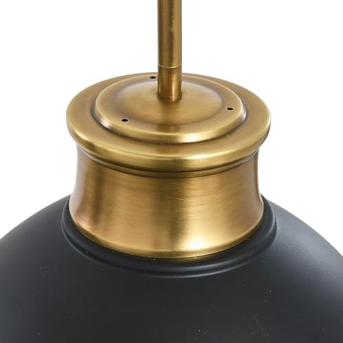 Cameron - 2-Tone Metal and Frosted Glass Ceiling Light, Matte Black and Natural Brass - Image 5