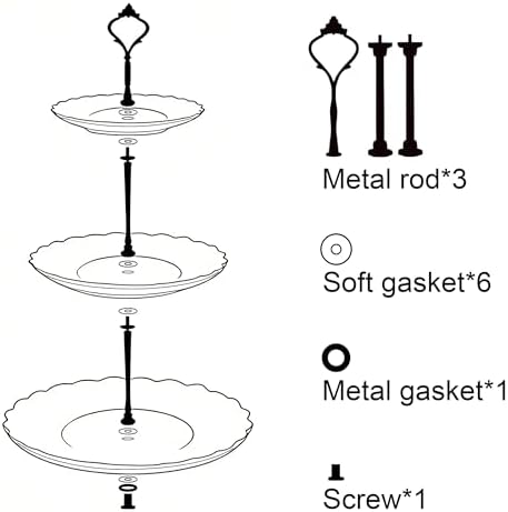 fanquare 3-Tier Elegant British Blue Floral Porcelain Cupcake Stand - Image 5