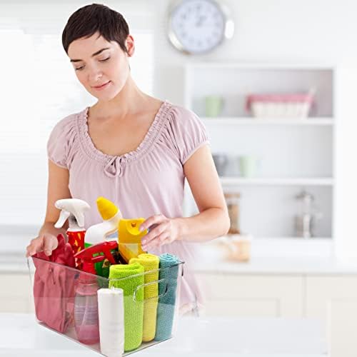Clear Plastic Storage Bins, Pantry Organizers and Storage Containers Fridge Organizer Bins for Organizing Kitchen Cabinet Organizer Bin Bathroom Freezer Refrigerator Organization - Image 3