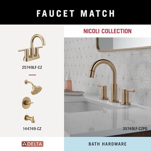 Delta 4-Piece Champagne Bronze Bathroom Set Towel Rack, Ring, Toilet Paper Holder, Hook | Nicoli Bath Accessories - Image 5