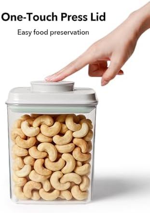 Airtight Food Containers Set with One-Touch Lid, Mixed Size Set (2.8 QT / 2.65 L & 4.2 QT / 4.0 L) with Scoop, Stackable Jars for Complete Kitchen Organization. - Image 2