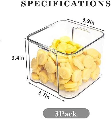 3Pack Fridge Organizer Drawer Divider Cube Pull-Out Bins Clear Food Container Refrigerator Storage box Produce Saver for Pantry Kitchen Cabinet - Image 2