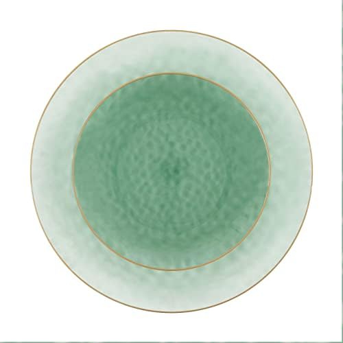 PLASTICPRO 32 Piece Combo Plates Set includes 16-7'' inch Plate & 16-10'' inch Plates Green Hammered Plastic Party Dish Premium ST patricks day Party Dishes - Image 6