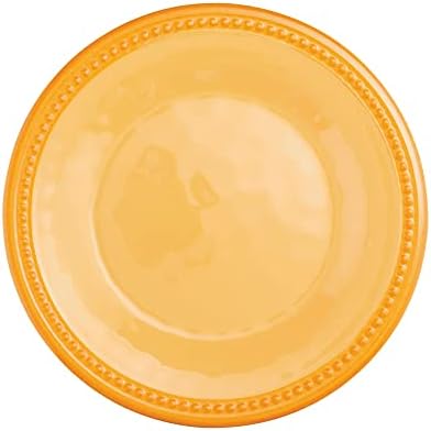 UPware 12 Piece Beaded Melamine Dinnerware Sets, Outdoor Dishes Set, Plates and Bowls Sets, Service for 4, Yellow - Image 6