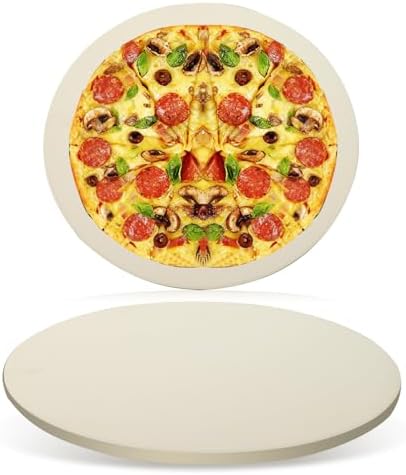 Large Round 16 Inch Pizza Stone for Grill and Oven, Cordierite Baking Stone by DERURIZY