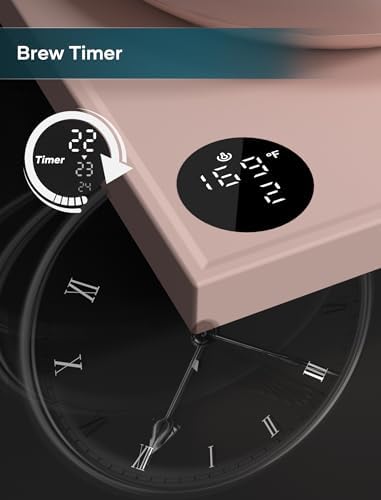 INTASTING Electric Kettles, Gooseneck Electric Kettle, ±1℉ Temperature Control, Stainless Steel Inner, Quick Heating, for Pour Over Coffee, Brew Tea, Boil Hot Water, 0.9L (Pink) - Image 6