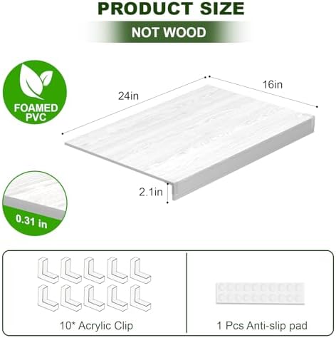 Wire Shelf Covers, PVC Wire Rack Covers for Pantry 24" W X 16" D - Image 2
