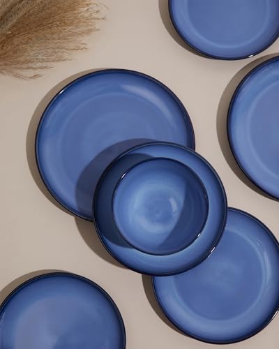 Pokini Stoneware Dinnerware Sets for 4, 12pcs Plates and Bowls Sets Dishes - Image 4