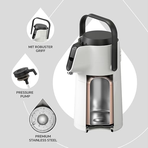 IDEUS Thermal Coffee Carafe 68oz, Beverage Dispenser White - Image 3
