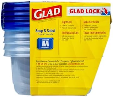 Glad GladWare Medium Rectangle Food Storage Containers, 24 Oz, 5 Ct, 6-Pk - Image 6