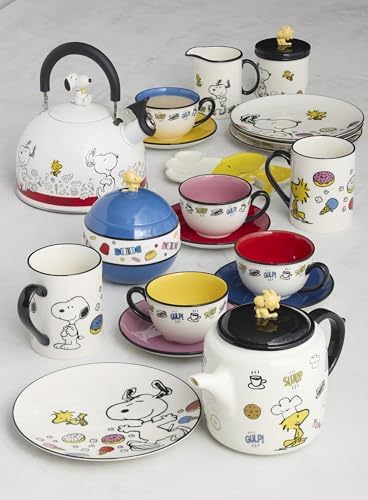Lenox Chef Snoopy Porcelain Tea Cup and Saucer Set for 4 - Image 5