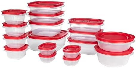 Rubbermaid EasyStore Rectangle, Square, and Round Containers, 34-Piece Set, Food Storage Containers, Food Storage Containers with Lids by Rubbermaid