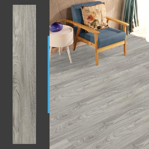 Art3d Peel and Stick Floor Tile Vinyl Wood Plank 12-Pack 18 Sq.Ft, Light Grey, Rigid Surface Hard Core Easy DIY Self-Adhesive Flooring - Image 3