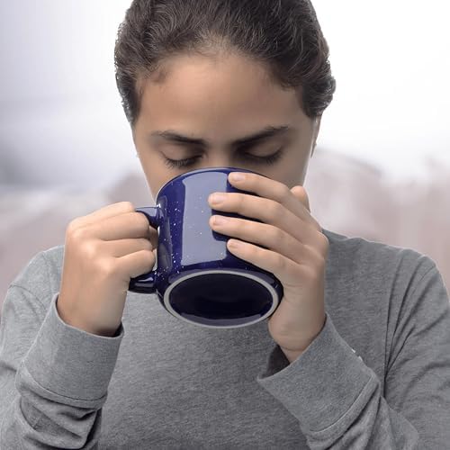 DISCOUNT PROMOS Custom Ceramic Campfire Coffee Mugs 13 oz. Set of 1, Personalized- Perfect for Tea, Espresso, Cappuccino, Hot Cocoa - Blue - Image 3