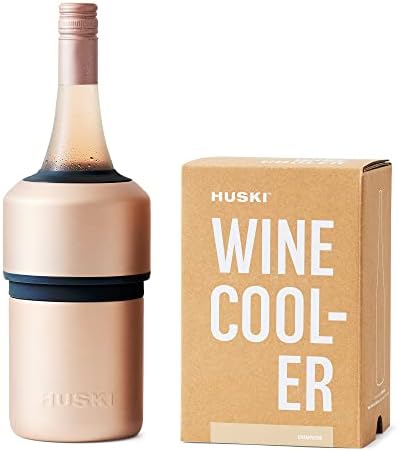 Huski Wine Chiller | Award Winning Iceless Design | Keeps Wine Cold up to 6 Hours | Wine Accessory | Next Generation Ice Bucket | Fits Some Champagne Bottles | Perfect Gift for Wine Lovers (Champagne) by Huski