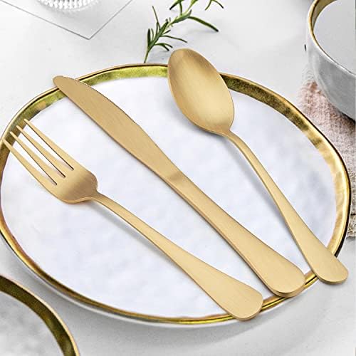 LIANYU 30 Piece Gold Silverware Set, Stainless Steel Gold Cutlery Set for 6 - Image 3