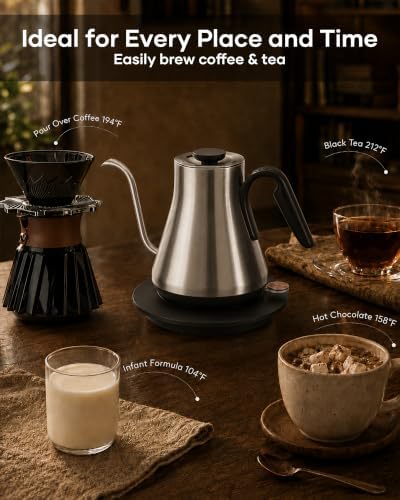 Cocinare Gooseneck Electric Kettle 0.8L, Fast Boil Pour Over Coffee, Tea - Image 5