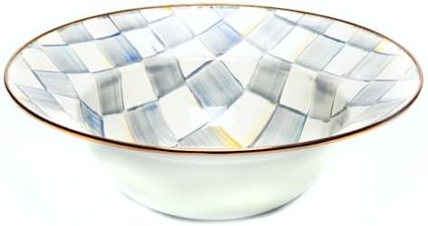 MACKENZIE-CHILDS Enamel Serving Bowl, Gray-and-White Sterling Check by Unknown