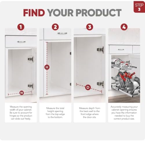 Rev-A-Shelf Pullout Organizer for Cabinets, Min Opening Width of 11.5" - Image 4